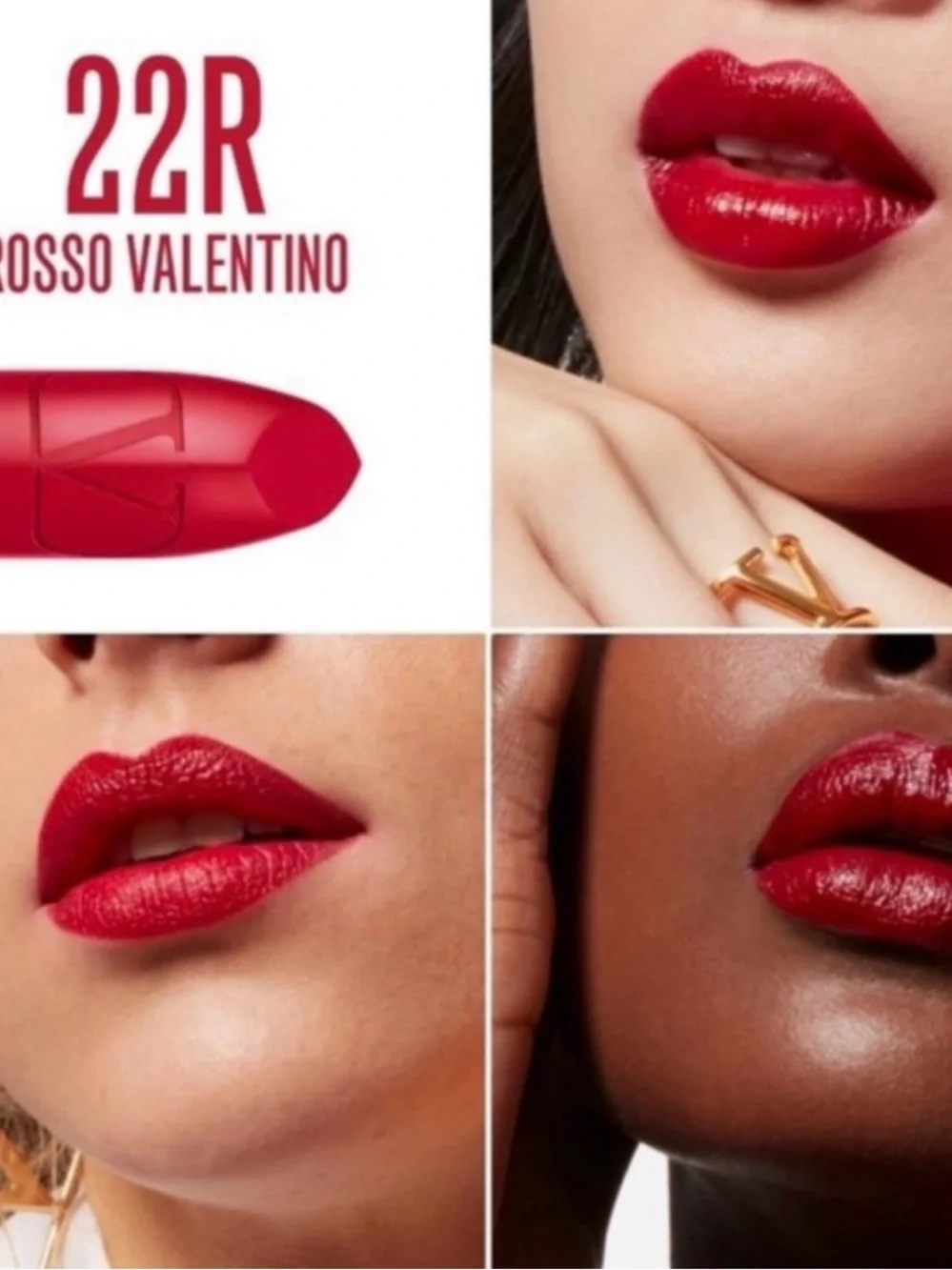 NIB Valentino MiniRosso Satin Lip Color - Rosso Valentino Shade 22R